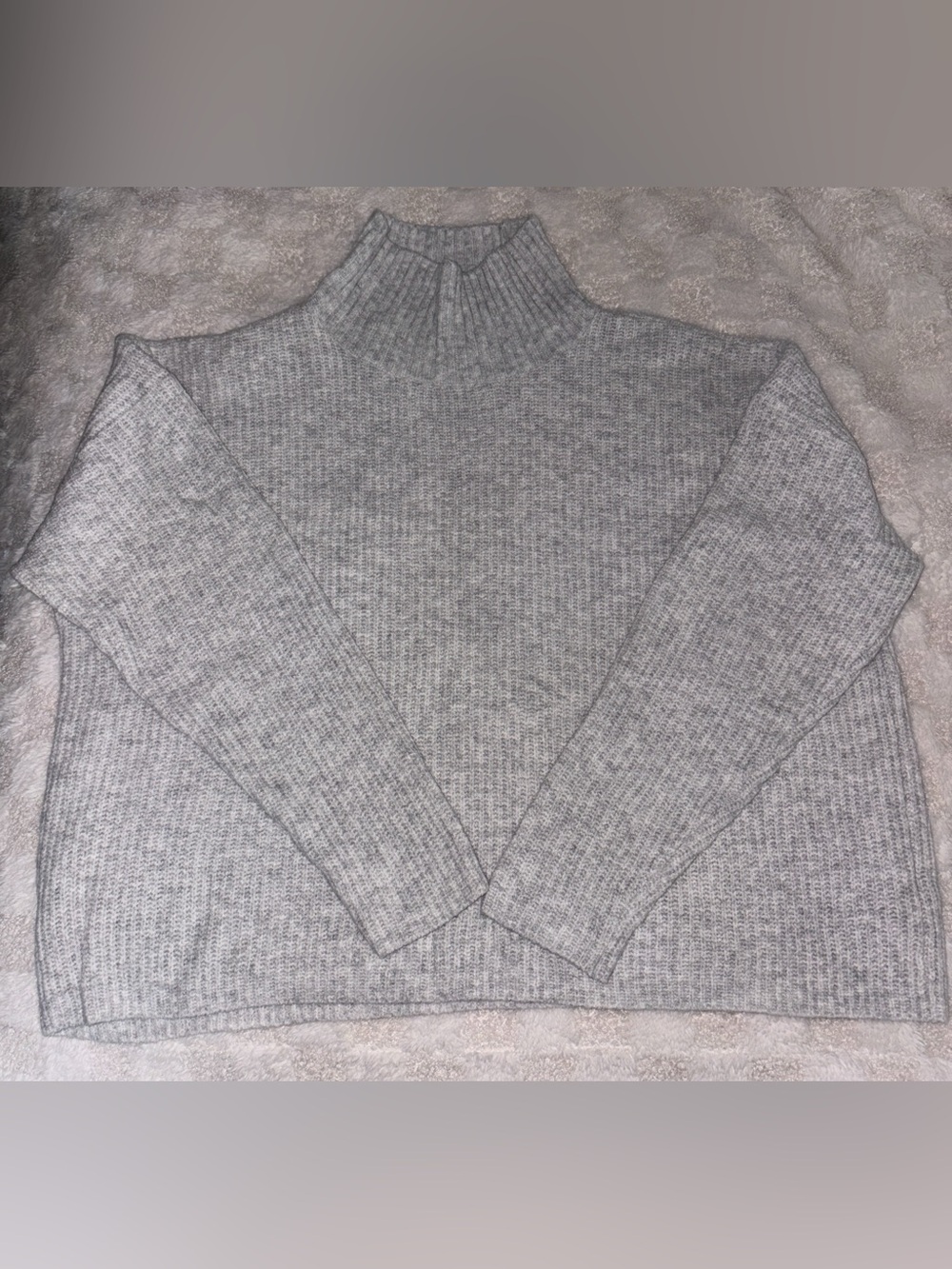 Women’s Goodthreads Heathered Gray Ribbed Knit Mock-Neck Sweater Size XLarge